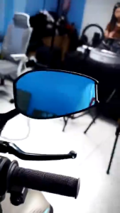 Motorcycle Street King Side Mirror V2 Blue Lens Clear Lens Lens Eye Protection Adjustable Motorcycle Rear View Universal Mirror for Adv Pcx Click Nmax Sniper Mio Raider Napoleon