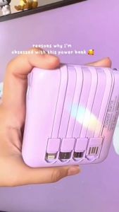 20W PD powerbank 20000mah With built in cable portable charger Mini power bank fast charge iphone Android battery