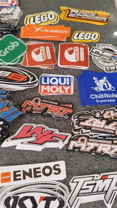 Pinch Motorcycle Sticker - DS4 Daeng Sae 4 Circle Logo 4pcs Stickers Waterproof