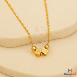 HappyRabbit - Kalung B Luck Emas Wanita | Titanium Steel 18K Vacuum Plated Anti Karat | HR11006