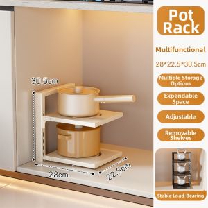 MENGBINFEN | No-Drilling Space-Saving Pot Organizer Narrow Gap Multi-Layer Kitchen Storage Rack