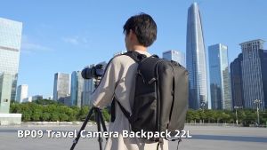 Ulanzi BP09 Traker 22L Camera Backpack with Anti-theft Buckle Concealed Pocket for Apple AirTag Quick Side Access Tripod Holder Laptop Compartment Large Capacity Storage Bag for Sony Fujifilm Canon Nikon Lens Speedlite Battery