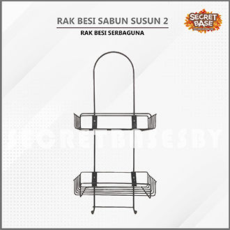 RAK BESI SABUN 2 SUSUN - Rak Kamar Mandi / Rak Serbaguna Gantung + Kaki