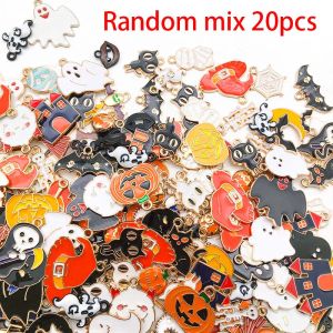 Men Halloween Charms Hợp Kim Ma Bí Ngô Nhện Bát Mặt Dây 10/20/30/40 Chiếc Bộ DIY Trang Sức Làm Cổ Điển Phụ Kiện Thời Trang