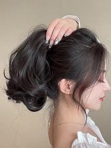 Tóc Giả Ngắn Xoăn Tổng Hợp 12 Inch Kiểu Đuôi Ngựa Kèm Kẹp Càng Cua Phụ Kiện Tóc Dễ Thương Dành Cho Nữ