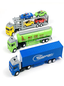 Xe Mô Hình Cho Trẻ Em Xe Tải Lớn Xe Chở Hàng Xe Chở Dầu Xe Công Trình Xe Mô Phỏng Cho Bé Trai Xe Mô Hình Nhựa Chạy Bằng Trọng Lực