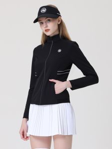 Womens Golf Clothing Thickened Warm Autumn Winter Jacket Slim Fit Golf Ball Sportswear Long Sleeve Casual Style Outerwear