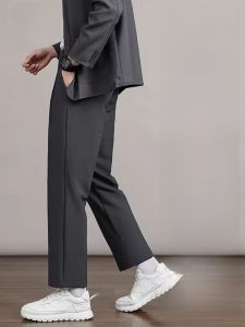 ROMON | Lormen Mens Wide Leg Pants Spring Autumn New Style Korean Version Handsome Loose Straight Cut Casual Long Trousers