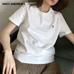 Basic Solid White Round Neck Short Sleeve T-shirt 250g