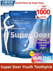 SUPER DEER | Ultra-fine Disposable Portable Toothpick Floss Picks 1000 Pieces
