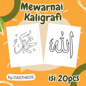 50pcs Promo Gambar Mewarnai Kaligrafi