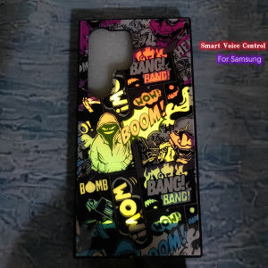 Pop Art Style Smart Phone Case Luminous LED Flash For Samsung S23 S22 Ultra S21 S24 Plus S20FE A73 A53 A33 A72 A52 Call Flashing