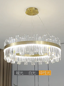 80cm light luxury crystal pendant light modern and simple living room light high-end feeling hall main light dining room light