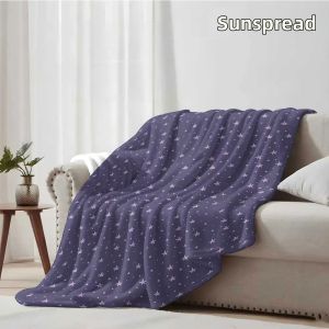 Beast Kingdom | Chăn Flannel Ngôi Sao Nhỏ Màu Tím Bụi Nhẹ Nhàng Mềm Mại Ấm Áp Chất Liệu Lông Cừu San Hô Trang Trí Nhà Cửa Cho Giáng Sinh Halloween Chăn Phòng Ấm Cúng