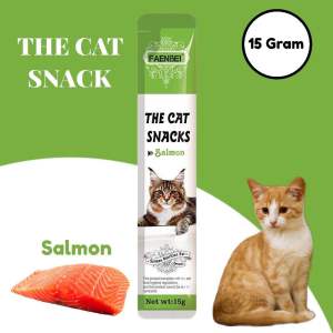 FAENBEI SALMON Snack Hewan Peliharaan Cemilan Kucing Cat Strip 15g/strip Kucing besar kecil