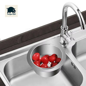 Stainless Steel Swan Sink Strainer Basket Filterable Sink Caddy Organiser Vegetables Fruits Wash Basket