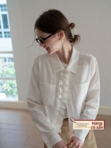 Áo Khoác Ngắn Cổ Xếp Trắng Flattering Bảo Vệ Da