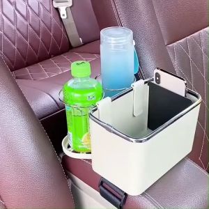 ที่ใส่ของอเนกประสงค์ กล่องเก็บของ กล่องจัดระเบียบในรถ สำหรับวางแก้วน้ำ