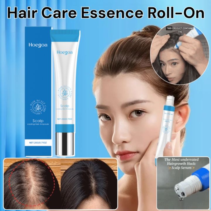 Hair Care Essence Roll-On Anti Hair Loss Serum with Scalp Massage Roller Improve Hair Growth Nourishing Repairing Damaged Hair