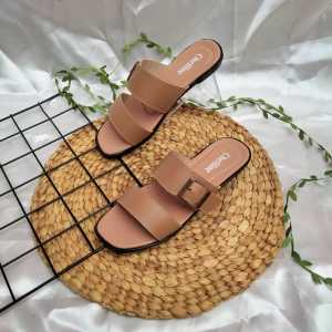Chelline Sandal Wanita Ban 2 Gesper Simple / Sandal Teplek Terbaru 2023