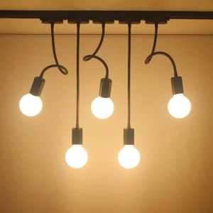 JOYINLED E27 Track Spotlight Restaurant Clothing Shop Ceiling Light Second Line Slide Light Flexible H-Type Track Lighting