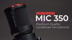 [Limited Edition] AVerMedia Live Streamer Mic AM350 USB Condenser Microphone - Studio Quality DIRAC Audio Tuning Technology Plug & Play Shock Mount & Pop Filter Included