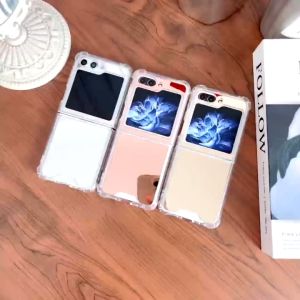 Soft Case Anti Crack Efek Cermin Korean Style Kompatibel Untuk Samsung Galaxy Z Flip 5 Z Flip 4 Z Flip 3 Z Flip 1