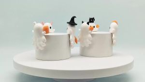 Bandai | Ghostees Mystery Phone Buddy Cute Halloween Phones Decor Blind Box Collect Hippers Action Figure Mystery Toys Kid Surprise Gifts