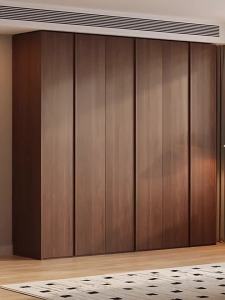 French Vintage Walnut Color Wooden Wardrobe