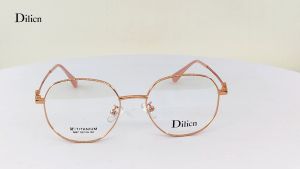 Dilicn Kính Quang Học Titan Khung Tròn Memory Temple Kính Mắt Cho Nữ Và Nam Full Rim 8867