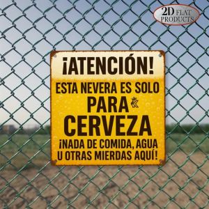 CIFbuy | Spanish Beer "Never Alone" Humor Art 8"x8" 2D Flat Vintage Metal Aluminum Sign for Home Bar Decor