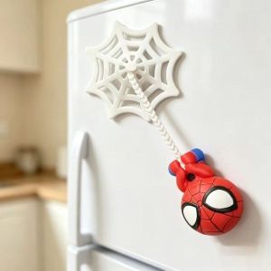 3D Printed Hanging Spider Refrigerator Magnet Creative Swinging Action Figure Ornament Fun Decor & Gifts for Kids Adults Home and Office Decoration