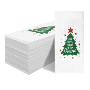 25/50Pcs Disposable Linen-Feel Dinner NapkinsChristmas Napkin TowelsPrefold Paper Napkins Pad For Home Christmas Party