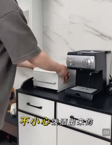 ❣️SPACEIDEAS❣️ Dustproof Entrance Storage Drawer with Magnetic Divider Coffee Machine Holders Coffee Capsule Storage Desktop Instant Powder Drink Storage Coffee Machine Stands Office Table Storage Drawer Kitchen Storage Rack Cup Storage Rack