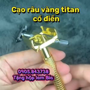 Cạo râu inox 304 vàng titan cao cấp không gỉ Mỹ tái bản giới hạn mở cửa cổ điển siêu bền Điện màu Bạc new Hcm