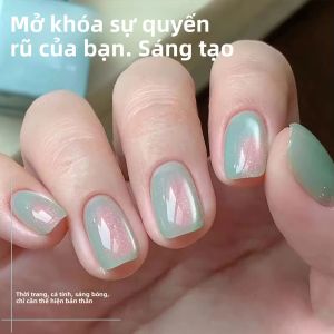 12ML Nàng Tiên Cá Hạt Thủy Tinh Lấp Lánh Mắt Mèo Gel Sơn Móng Tay Xanh Dương Xanh Ánh Trăng Hiệu Ứng Móng Tay Tiếp Liệu 1 Miếng