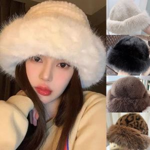 Leopard Print Plush Winter Hat Windproof Warm Beanie Women Men Multicolor Cold Proof Caps Soft Snug Bonnet Fluffy Mongolian Hats
