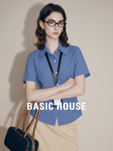 Basic House | Blue Check Loose and Slim Fit Shirt