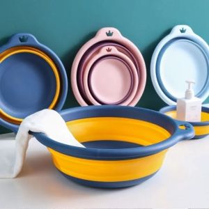 1-4PCS Foldable Washbasin Household Size Student Dormitory Laundry Basin Portable Compressed Travel Foot Washing Plastic Basin