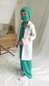 【Ready Stock】【Malaysia Ship】CDWDC Doctor Costume for Girls Nurse Uniform Surgical Gown Doctor Outfit Surgeon Career Doctors Costume