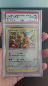 PSA 10 Eevee #048 HOLO Hidden Fates Sun & Moon English (2019) - Pokemon Card GRADED