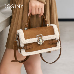 Josiny | Furry Suede Leather Blend Small Square Bag
