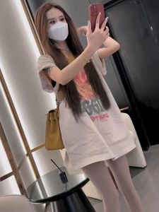 เสื้อยืดแขนสั้นหลวมๆ สำหรับผู้หญิง สไตล์เกาหลี ฤดูร้อน 2024 เสื้อผ้าทำงานแบบลำลอง ผ้าฝ้าย ปกติ ปกติ ปกติ