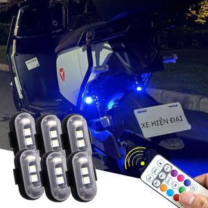 4 Điều Khiển Từ Xa Không Dây Đèn LED Nhấp Nháy Cảnh Báo 7 Màu Cho Máy Bay Ô Tô Xe Máy Xe Đạp RC Drone Đèn Flash Đèn Báo