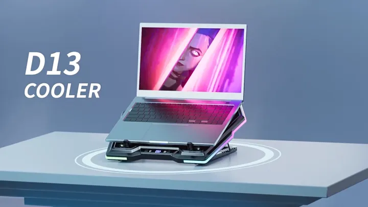 D13 Rapid Cooling Laptop Cooler Semiconductor Stand RGB LED Light Powerful Fan Radiator Refrigeration Base Pad PC Holder