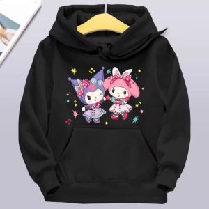 Atasan Baju Jaket Sweater Hoodie Kekinian Untuk Anak Perempuan Motif Kuromi Melody Viral 4- 12 Tahun