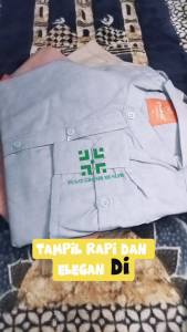 Baju Moza Kemko Tangan Panjang Coklat Susu Kemeja Koko by Moza Bahan Oxford High Premium Quality