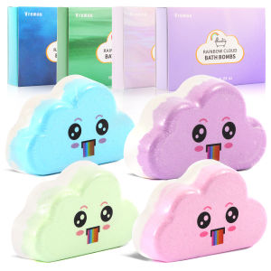 1 ชิ้น/4 ชิ้น Rainbow Bath Bombs ชุดของขวัญ Handmade อินทรีย์ระเบิดอาบน้ําสําหรับเด็กผู้หญิง ธรรมชาติเด็ก Bubble Bath Fizzy