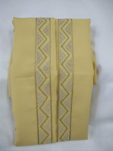 Miyake fabric (Yellow) pre cut with embroidery 1.5 yards short sleeve.