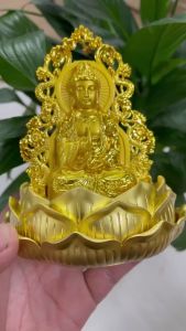 Tượng Phật Bà Quan Thế Âm Bồ Tát Cánh rồng đế hoa sen đặt taplo ô tô xe hơi PKN-153